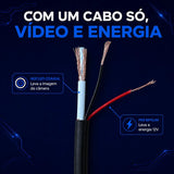 Cabo Coaxial CFTV Condutti 5mm Dupla Blindagem 150m Preto para Área Externa