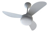 Ventilador de Teto Ventisol Fênix 3 Pás 96cm Branco 127V ou 220V 130W com Chave de Parede e Lustre para 2 Lâmpadas