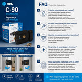 Hdl Fechadura Eletrônica C90 Abre P/dentro Fixa Preta