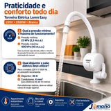 Torneira Elétrica Lorenzetti Loren Easy Mesa 127V 5500W Branca – Bica Alta Móvel para Bancada