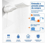 Chuveiro Lorenzetti Loren Shower Ultra Eletrônico 220V 7500W Branco – Controle Eletrônico de Temperatura