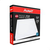 Kit 10 Plafon LED 24W 30x30 6500K Bivolt Branco Frio Avant