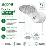 Chuveiro Ducha Eletrônica Moment 7500W 220V 7.5 kW Zagonel