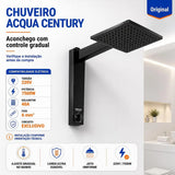 Chuveiro Acqua Century Preto 7500W 220V Eletrônico 7.5 KW Lorenzetti