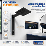 Chuveiro Acqua Century Preto 7500W 220V Eletrônico 7.5 KW Lorenzetti