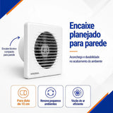 Exaustor para Banheiro Ventisol EXB 150 150mm 220V 22W Branco – Alta Vazão 186m³/h