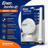 Chuveiro Ducha Enerbanho 6800W 220V Branco 4 Temperaturas Enerbras