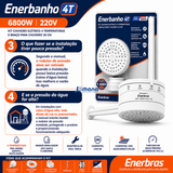 Chuveiro Ducha Enerbanho 6800W 220V Branco 4 Temperaturas Enerbras