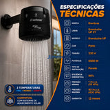 Chuveiro Ducha Enerducha Up Preto 3 Temperaturas 5500W 220V Enerbras