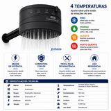 Ducha Chuveiro Enerbanho Preto 4 Temperaturas 6800W 220V Enerbras