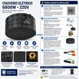 Ducha Chuveiro Enerbanho Preto 4 Temperaturas 6800W 220V Enerbras