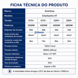 Ducha Chuveiro Enerbanho Preto 4 Temperaturas 6800W 220V Enerbras