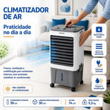 Climatizador de Ar Ventisol CLIN16-02 16 Litros 220V Branco/Cinza – 5 em 1 com Reservatório para Gelo