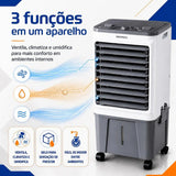Climatizador de Ar Ventisol CLIN16-02 16 Litros 220V Branco/Cinza – 5 em 1 com Reservatório para Gelo