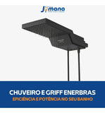 Chuveiro Ducha Eletrônica Enerbras E-griff Preto 7800w Potência 7.8 Kw 220v