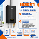 Aquecedor de Água a Gás Lorenzetti LZ 1600BK Preto 15 Litros GLP Bivolt Automático 127/220V
