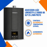 Aquecedor A Gas Lorenzetti 2500de-bk Glp Preto 127/220v Glp