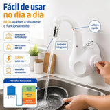 Torneira Eletrônica Zagonel Lumen Branca 220V 5500W para Cozinha com Bica Móvel