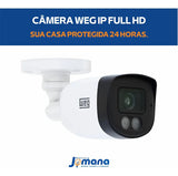 Câmera IP Bullet Full HD 2MP PoE WCAM IP-H022-B11 Branca WEG – Lente 2,8 mm | IP66 | Microfone Integrado
