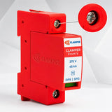 Protetor Contra Surtos DPS CLAMPER Front V 275V 45kA Classe II Monopolar para Trilho DIN
