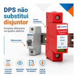 Protetor Contra Surtos DPS CLAMPER Front V 275V 45kA Classe II Monopolar para Trilho DIN