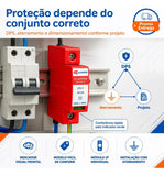 Protetor Contra Surtos DPS CLAMPER Front V 275V 45kA Classe II Monopolar para Trilho DIN
