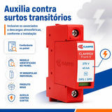 Protetor Contra Surtos DPS CLAMPER Front V 275V 45kA Classe II Monopolar para Trilho DIN