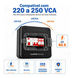 Quadro de Proteção CLAMPER Mobi Box 220V 8kW 40A Preto para Wallbox com DPS + IDR Tipo A + Disjuntor