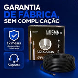 Cabo Coaxial CFTV Condutti 5mm Dupla Blindagem 150m Preto para Área Externa