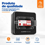 Quadro de Proteção CLAMPER Mobi Box 220V 8kW 40A Preto para Wallbox com DPS + IDR Tipo A + Disjuntor