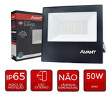 Refletor Led Slim Preto 50W 6500K IP65 Temperatura de cor Branco Frio À Prova D'água AVANT
