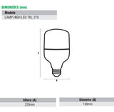 Lâmpada High LED Taschibra TKL 270 50W 6500K – Branco Frio – Bivolt – Base E27