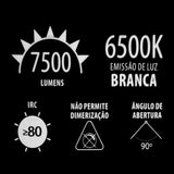 Refletor Led Slim Preto 100W IP 66 6500K Temperatura de cor Branco Frio Bivolt AVANT