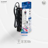 Filtro De Linha Protetor De Surto Dps Iclamper Energ 5 Tom Preto 127/220v