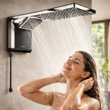 CHUVEIRO LORENZETTI ACQUA DUO ULTRA PRETO/CROMADO 220V 7800W | ELETRÔNICO, 2 TIPOS DE JATO E PRESS PLUS