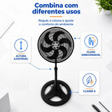 Ventilador De Coluna Turbo 6 Pás 50cm Preto Ventisol 50 Cm 60 Hz Preto 220v Plástico 6