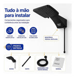 DUCHA ZAGONEL QUADRATTA ELETRÔNICA BLACK 220V 7700W PRETA