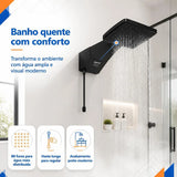 DUCHA ZAGONEL QUADRATTA ELETRÔNICA BLACK 220V 7700W PRETA