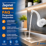 Torneira Eletrônica Zagonel Lumen Parede 127V 5500W Branca – Controle Eletrônico de Temperatura