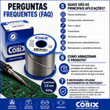 Solda Estanho 1mm 60x40 Cobix C/ Fluxo Ra (t2) - Rolo 500g C - Azul