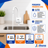 Torneira Elétrica Lorenzetti Loren Easy Bica Móvel Parede 127V 4800W Branco Gloss