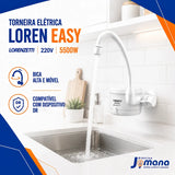 Torneira Elétrica Lorenzetti Loren Easy 4 Temperaturas Branco Acetinado – 127V 4.800W ou 220V 5.500W – Registro 1/4 de Volta