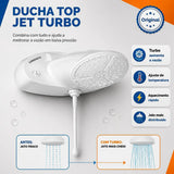 Ducha Eletrônica Lorenzetti Top Jet Turbo 220V 7500W Branca – Chuveiro com Pressurizador Integrado