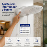 Ducha Eletrônica Lorenzetti Top Jet Turbo 220V 7500W Branca – Chuveiro com Pressurizador Integrado