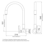 Torneira de Parede Flex 1178 B27 Preta Cozinha Lorenzetti