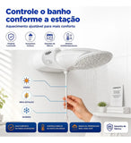 Chuveiro Elétrico Lorenzetti Top Jet Turbo Multitemperaturas Branco 220V 7500W com Pressurizador