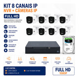 Kit CFTV IP WEG Completo com NVR 8 Canais + 8 Câmeras Full HD + HD Seagate SkyHawk 1TB Branco