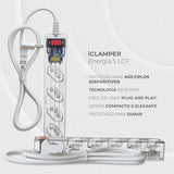Filtro de Linha 5 Tomadas Proteção DPS Transparente 127/220V Clamper