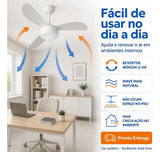 Ventilador de Teto Ventisol Fênix 3 Pás 96cm Branco 127V ou 220V 130W com Chave de Parede e Lustre para 2 Lâmpadas