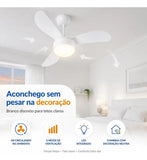 Ventilador de Teto Ventisol Fênix 3 Pás 96cm Branco 127V ou 220V 130W com Chave de Parede e Lustre para 2 Lâmpadas